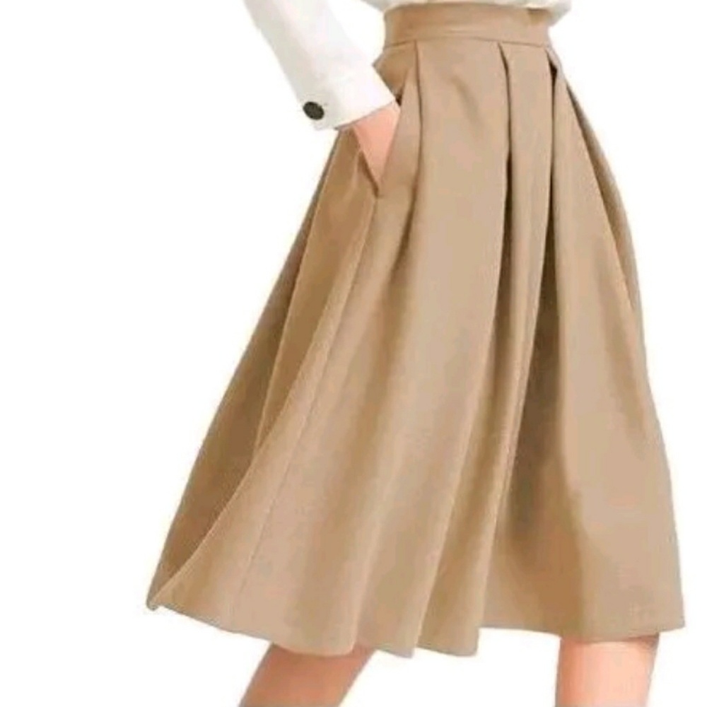Yige High Waist Flared Skirt Pleared Midi Size 2XL